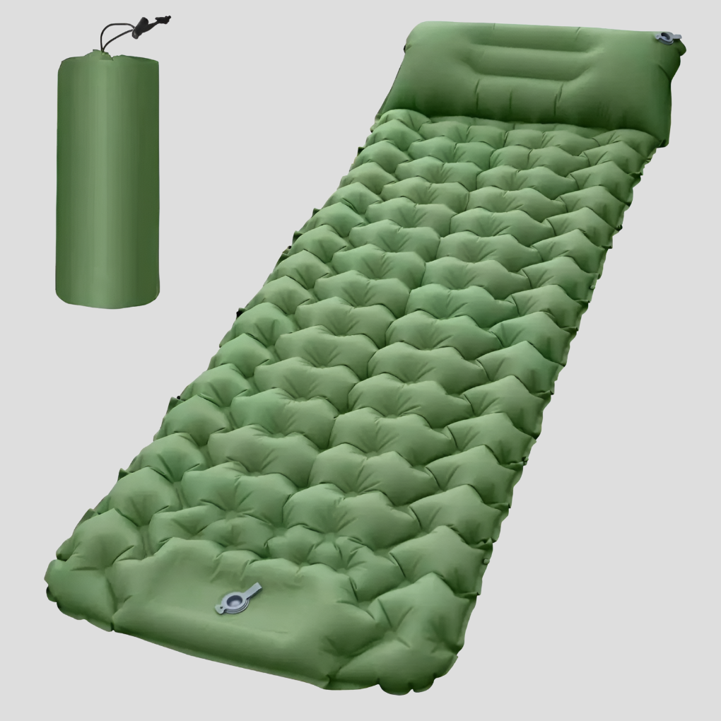 Opblaasbaar matras met ingebouwd kussen