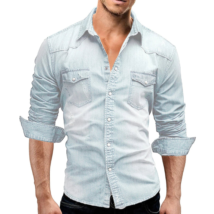 Overhemd heren - denim look - ideaal voor de zomer