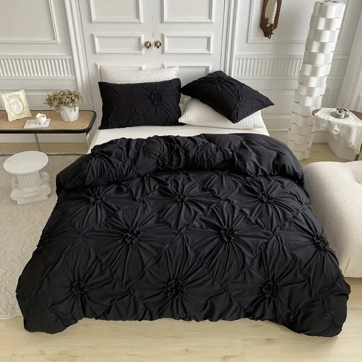 Sierlijk luxe Dekbedovertrek met Bloemen en Ruffles