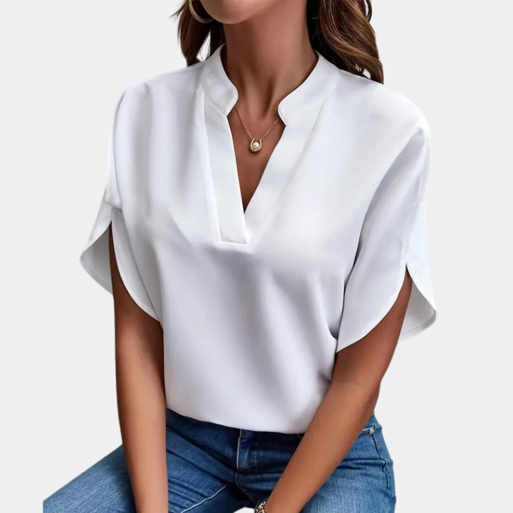 Blouse met korte mouwen van lichtgewicht, ademend materiaal