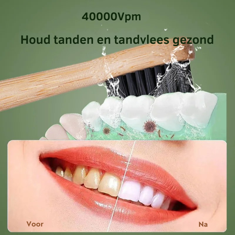 Duurzame Elektrische Tandenborstel met Bamboe Opzetkop