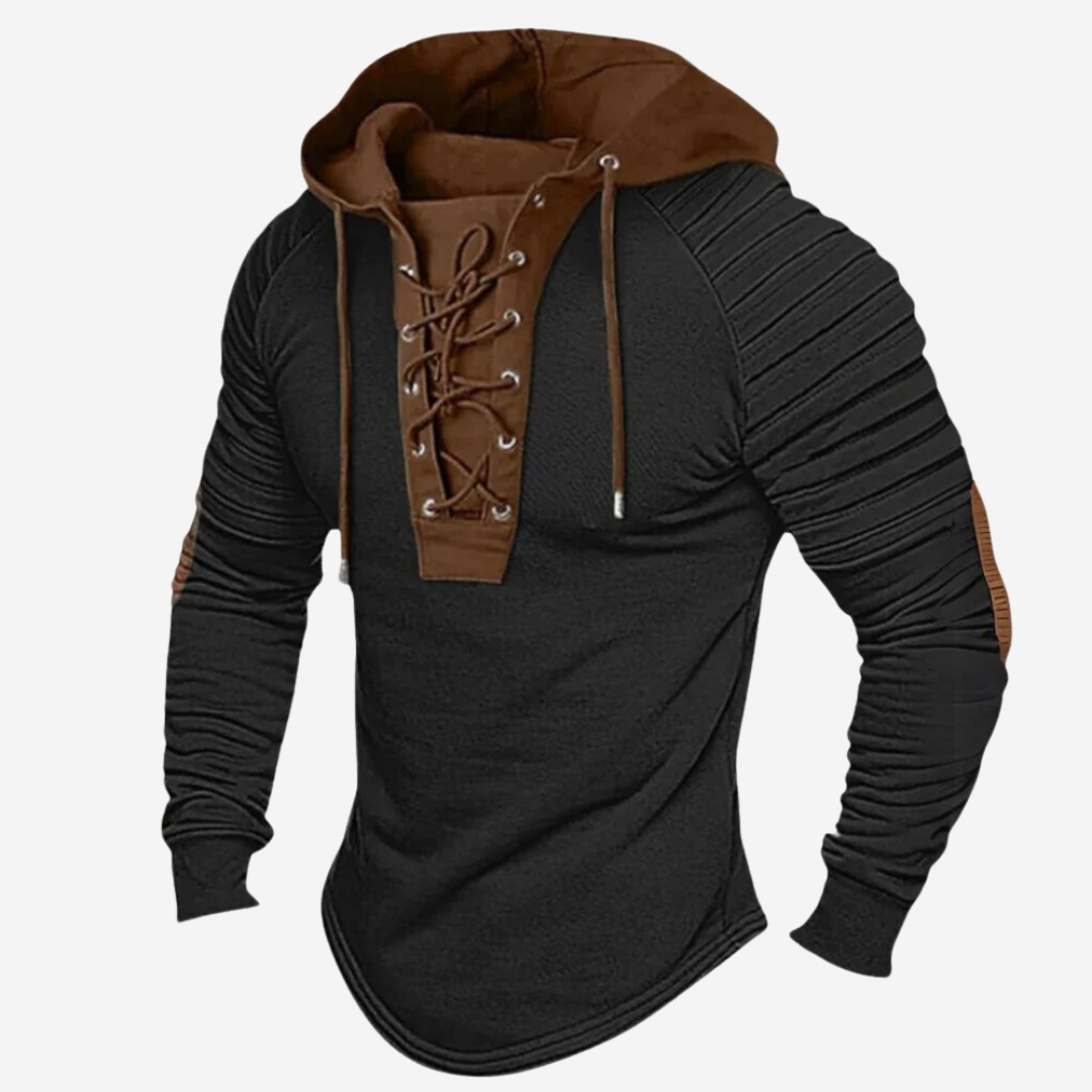 Mason – Sportieve Streetwear Hoodie met Vetersluiting