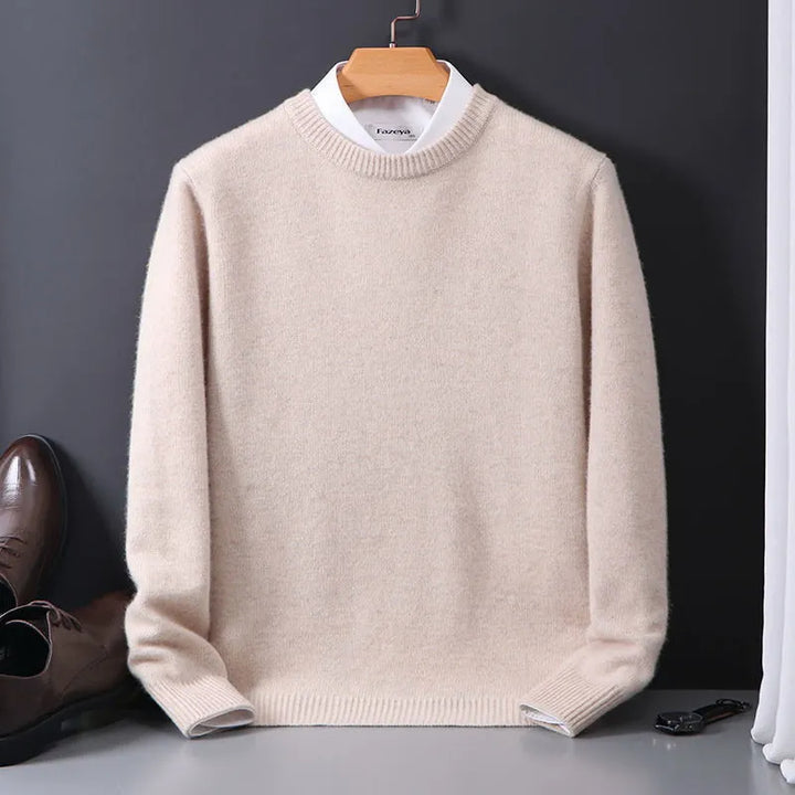 Oversized Kasjmier Trui met O-hals voor Heren