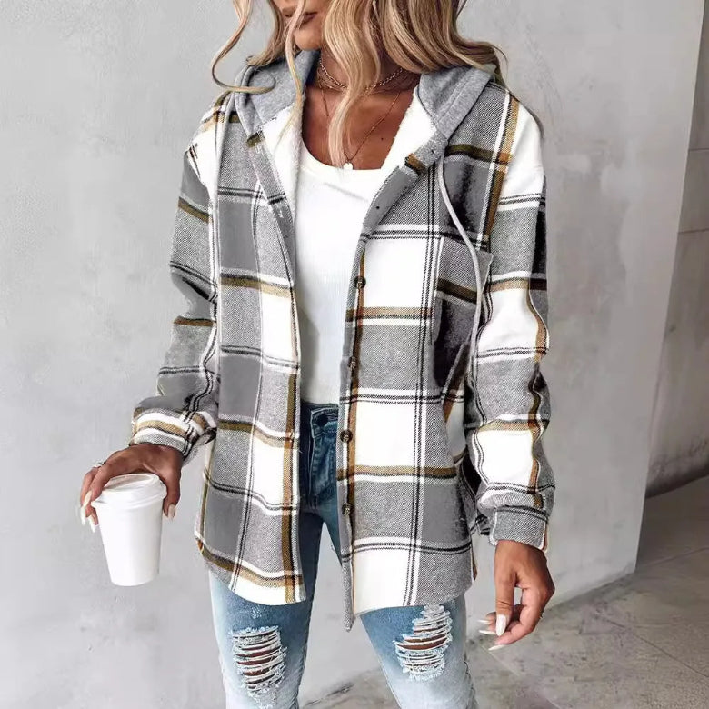 Emily – Geruite Hooded Zomer Jas voor Dames