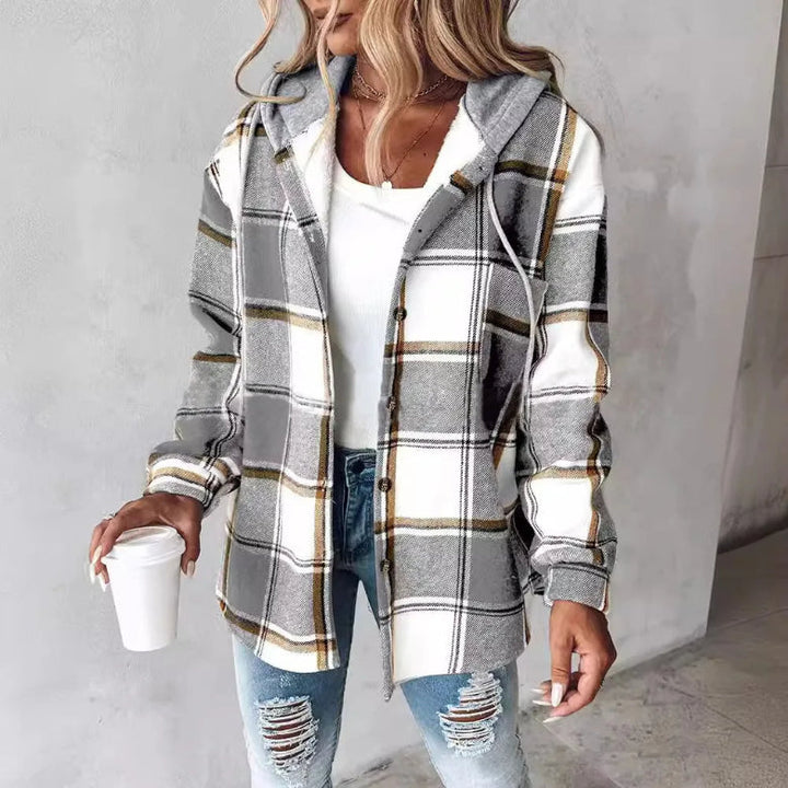Emily – Geruite Hooded Zomer Jas voor Dames