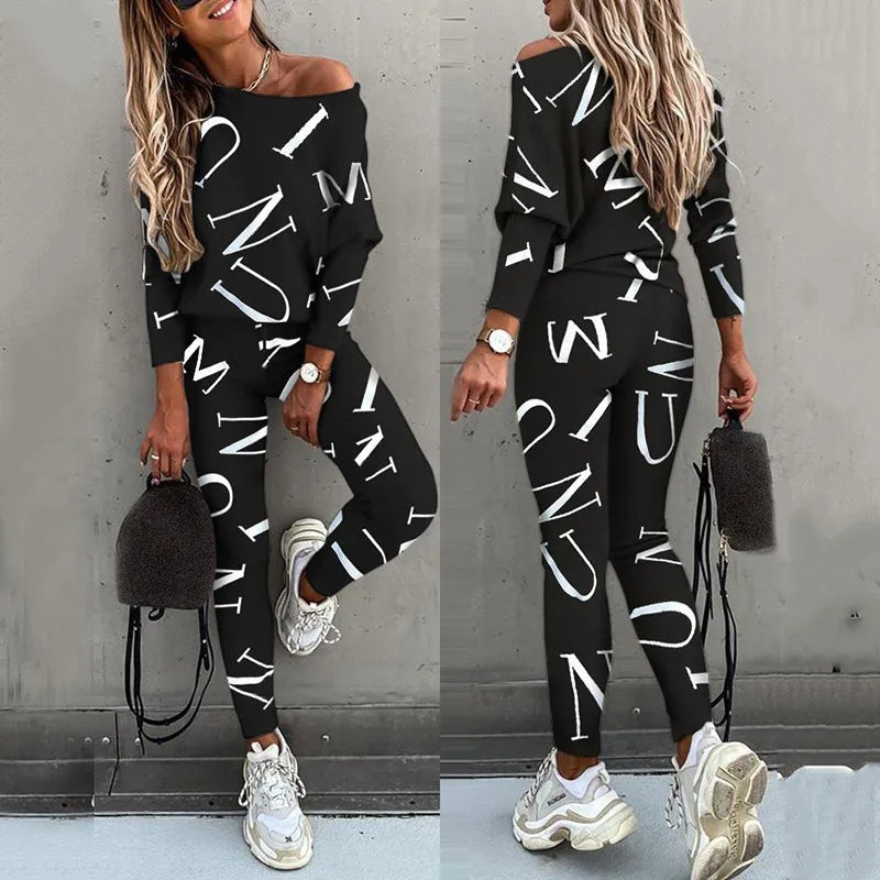 Casual 2-delig Damespak met Print