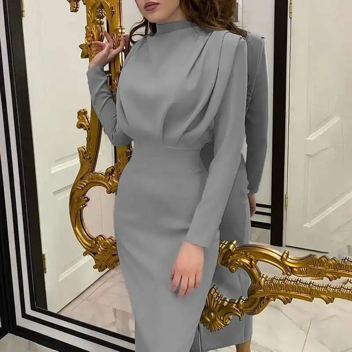 Solena – Elegante Bodycon Jurk met Turtleneck voor Herfst en Winter