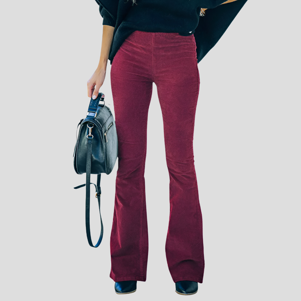 Vintage corduroy broek met hoge taille voor dames