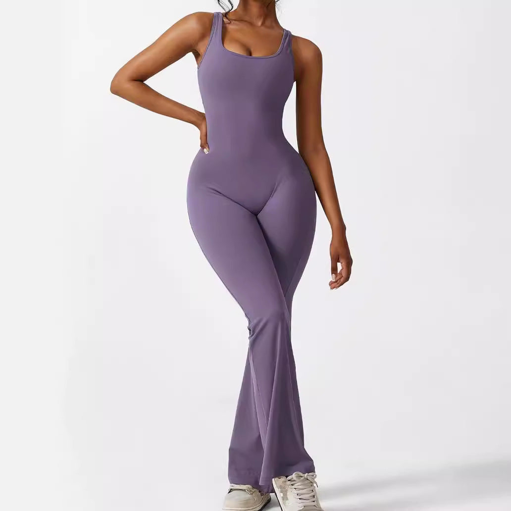 Mouwloze Flared Jumpsuit voor Yoga & Fitness
