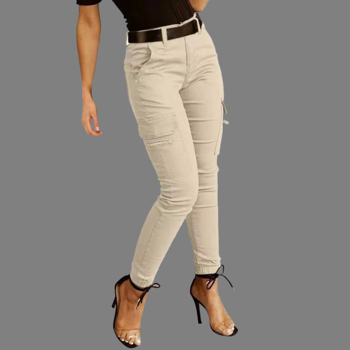 Fosca – Dames Cargobroek met Stretch en Hoge Taille