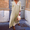 Liora – Maxi Zomerjurk met Geometrische Print en Boho-uitstraling