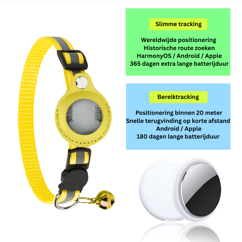 GPS-trackerhalsband voor katten met reflecterend ontwerp