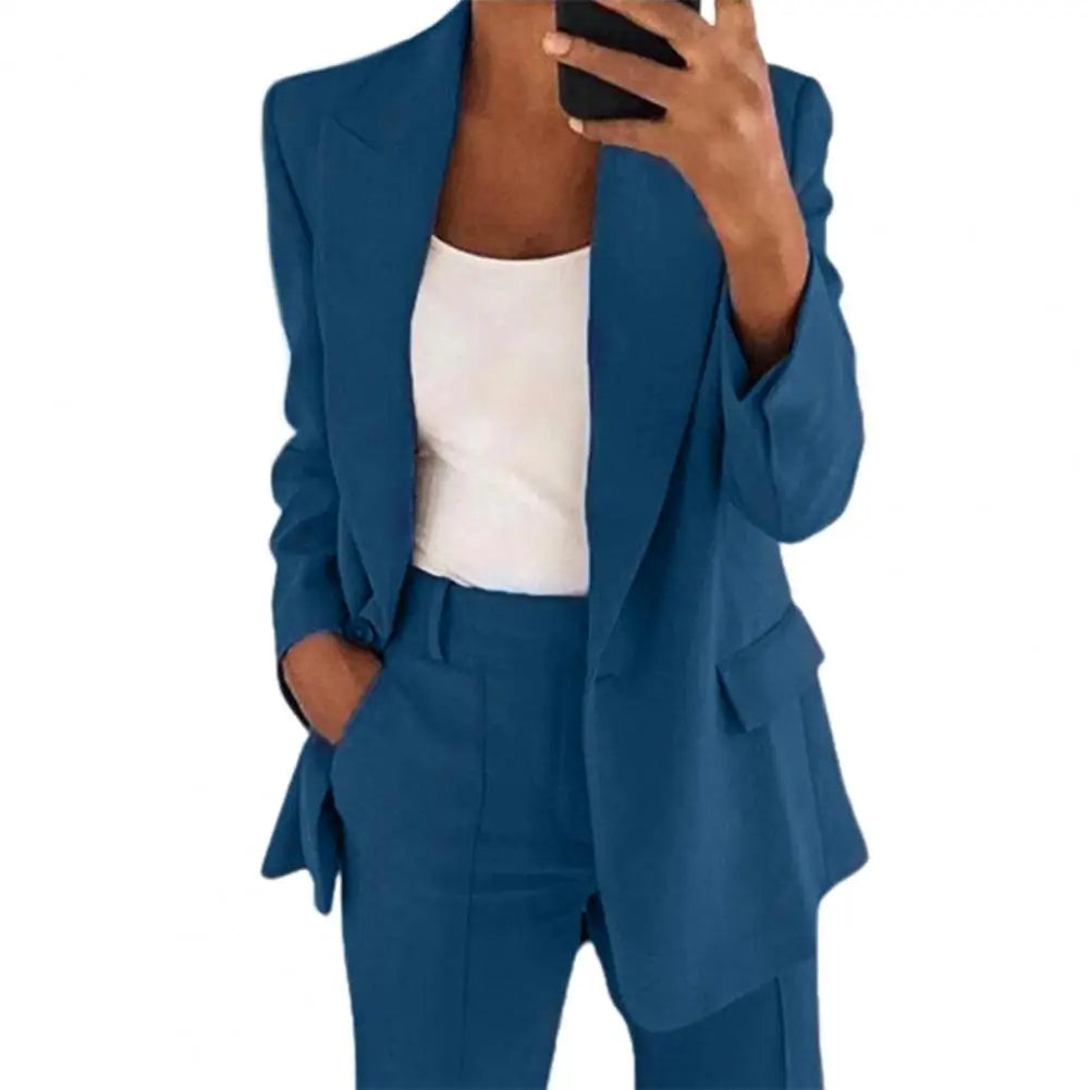 Klassieke Blazer met Lange Mouwen en Enkelknoopsluiting