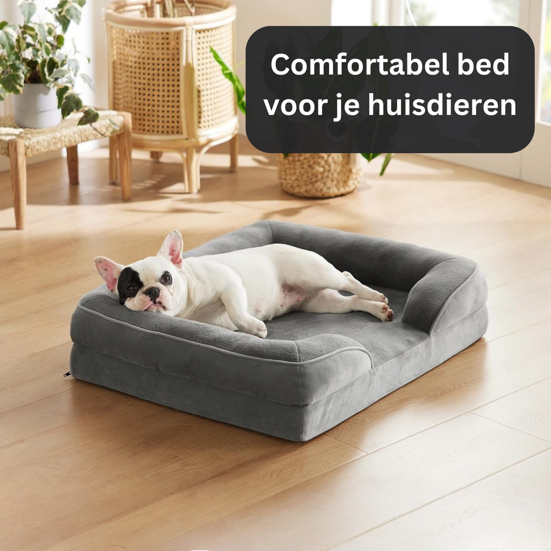 Orthopedisch Hondenbed met Traagschuim en Pluche Bekleding