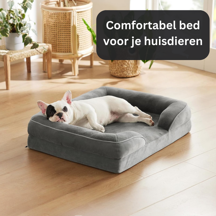 Orthopedisch Hondenbed met Traagschuim en Pluche Bekleding