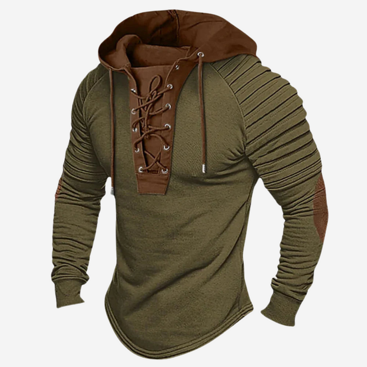 Mason – Sportieve Streetwear Hoodie met Vetersluiting