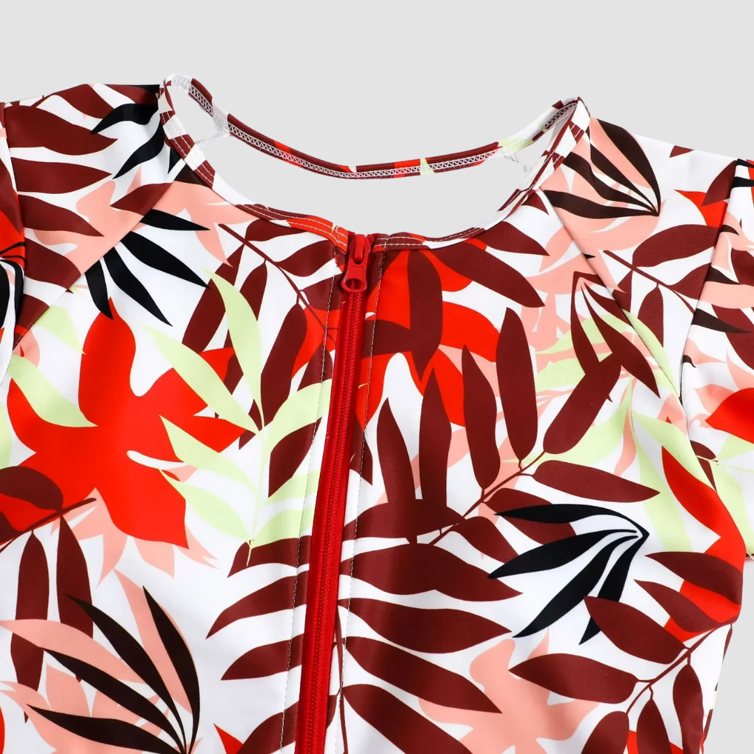 Camouflage Bandeau Zwempak met Ritssluiting