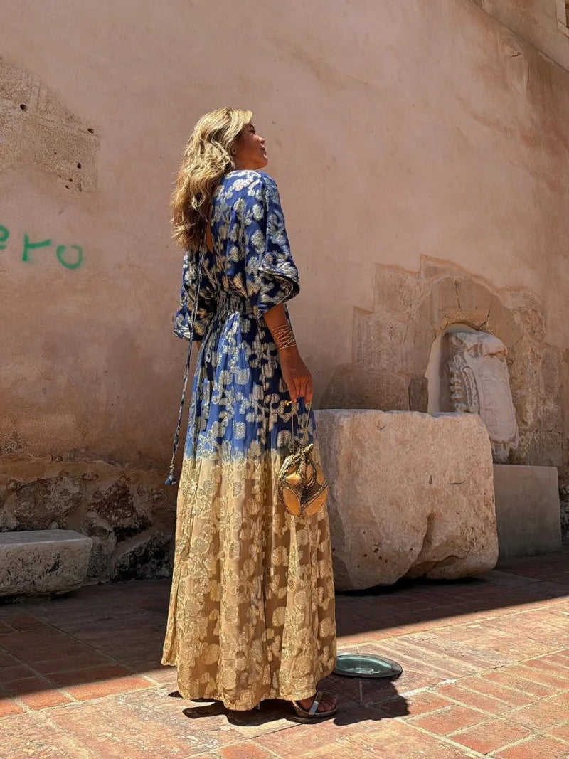 Boho Jumpsuit met Diepe V-hals en Open Rug