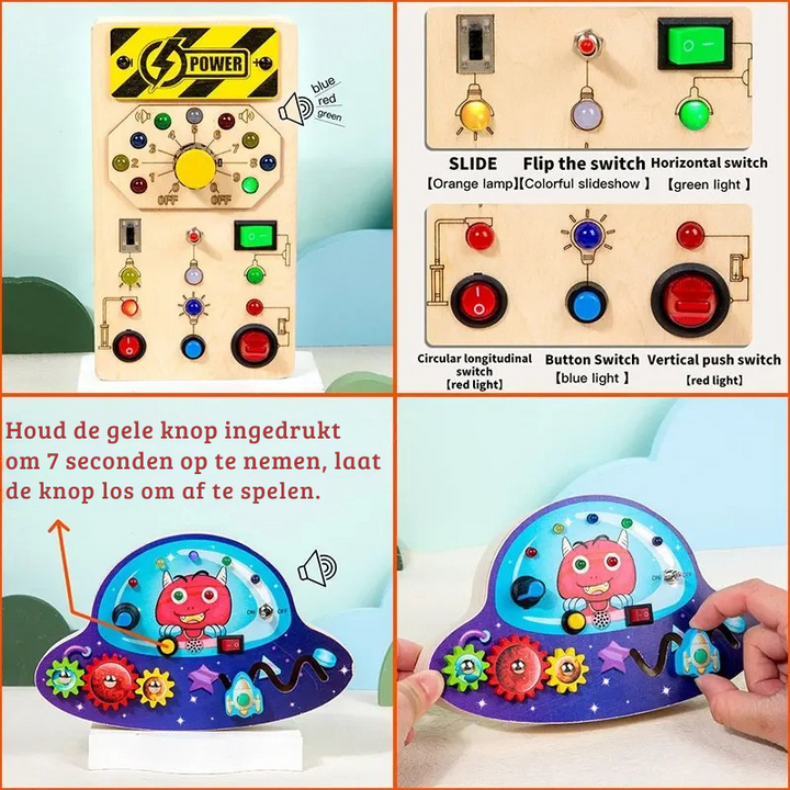 LED Licht & Sensorisch Activiteitenbord voor Kinderen (2–6 jaar)