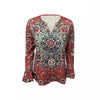 Elina – Voorjaars-T-shirt met Tie-Dye Print en Elegante V-hals