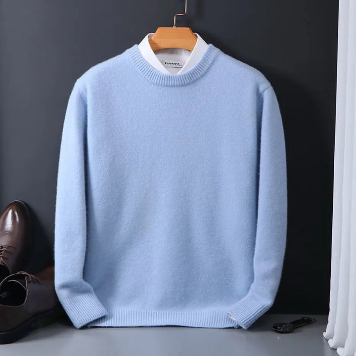 Oversized Kasjmier Trui met O-hals voor Heren