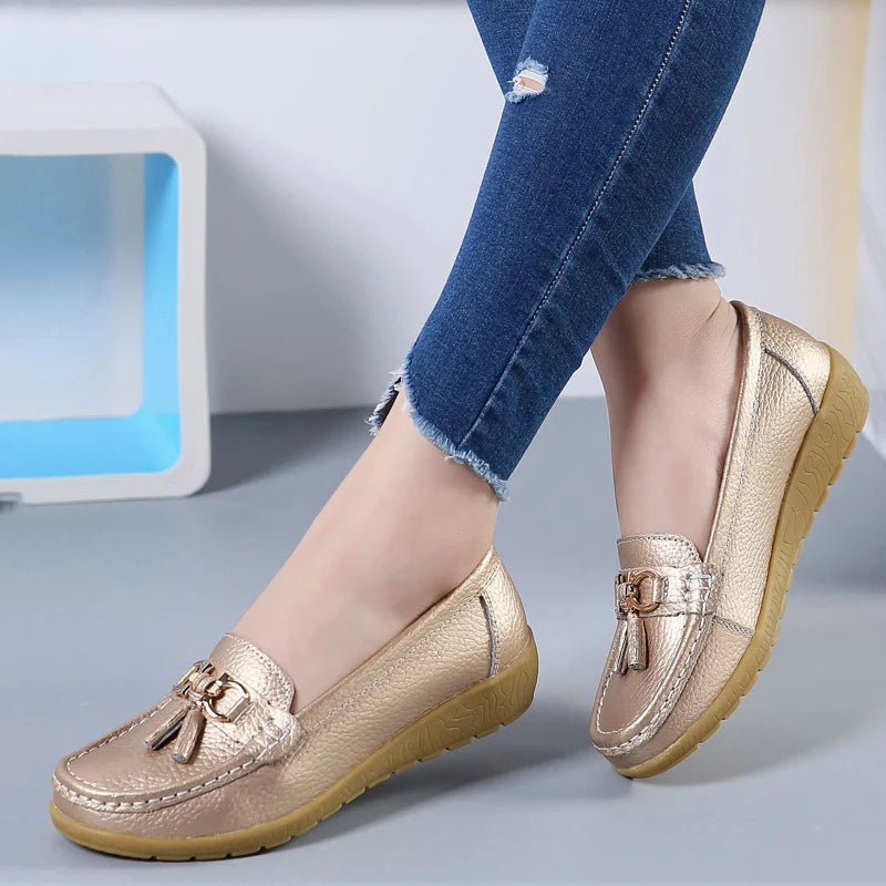 Leren Ballerina Flats met Cut-Out Design en Ultiem Draagcomfort