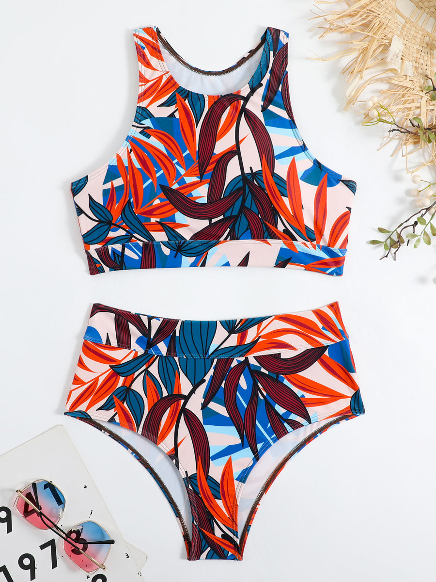 Sportieve High-Waist Bikini met Racerback Top