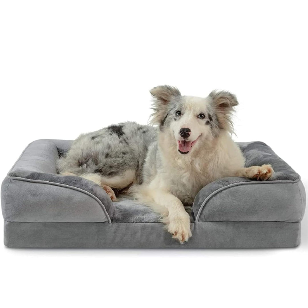 Orthopedisch Hondenbed met Traagschuim en Pluche Bekleding