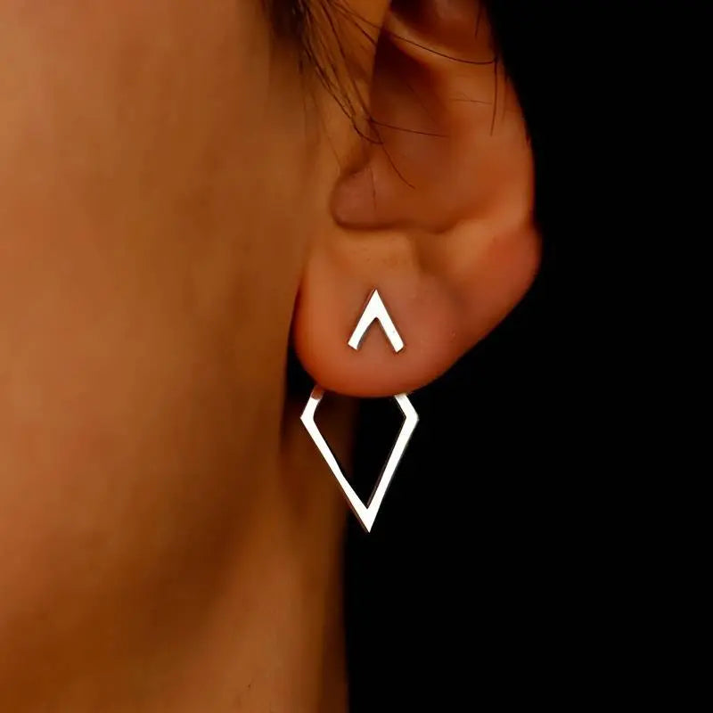 Minimalistische Geometrische Oorbellen met Diamant- en Pijlvorm