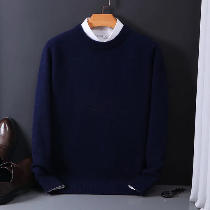 Oversized Kasjmier Trui met O-hals voor Heren