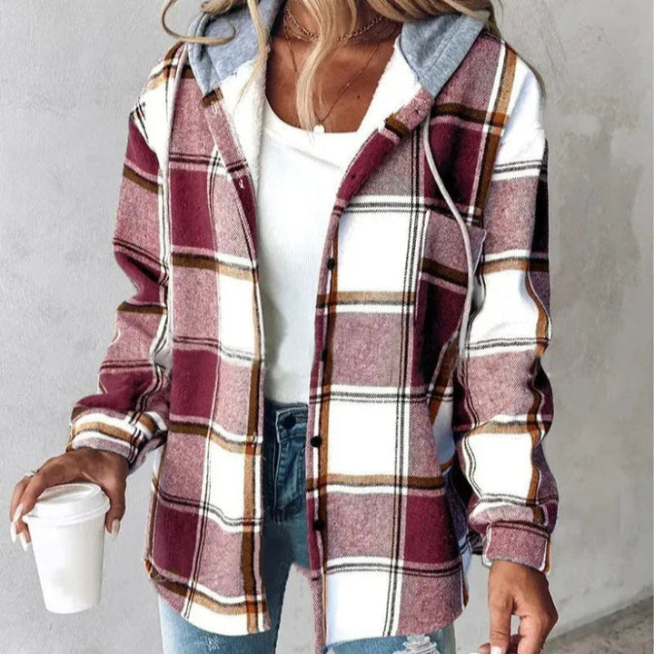 Emily – Geruite Hooded Zomer Jas voor Dames