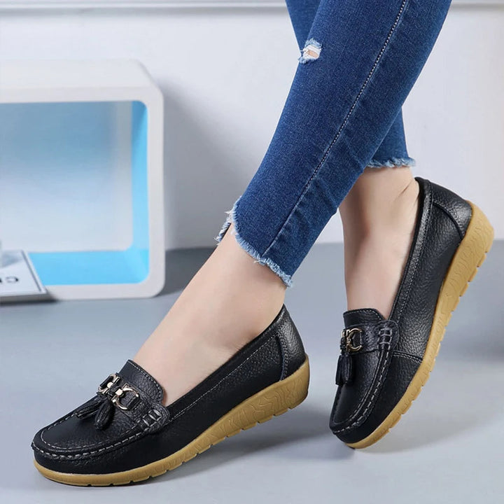Leren Ballerina Flats met Cut-Out Design en Ultiem Draagcomfort
