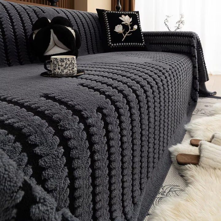 Getufte Sofa-overtrek met Symmetrisch Lijnenspel