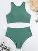 Sportieve High-Waist Bikini met Racerback Top