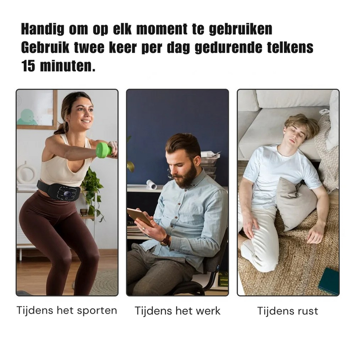 Elektrische Spierstimulatiegordel voor Buik, Taille & Meer