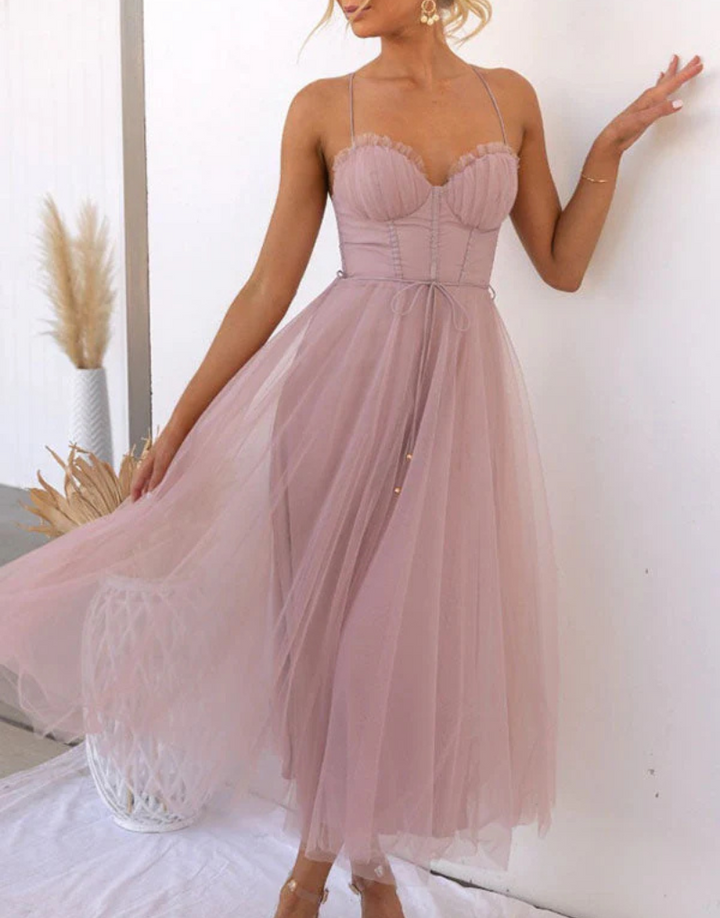 Mouwloze maxi-jurk met V-hals