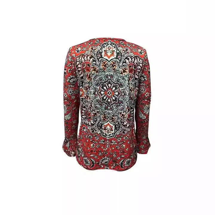 Elina – Voorjaars-T-shirt met Tie-Dye Print en Elegante V-hals