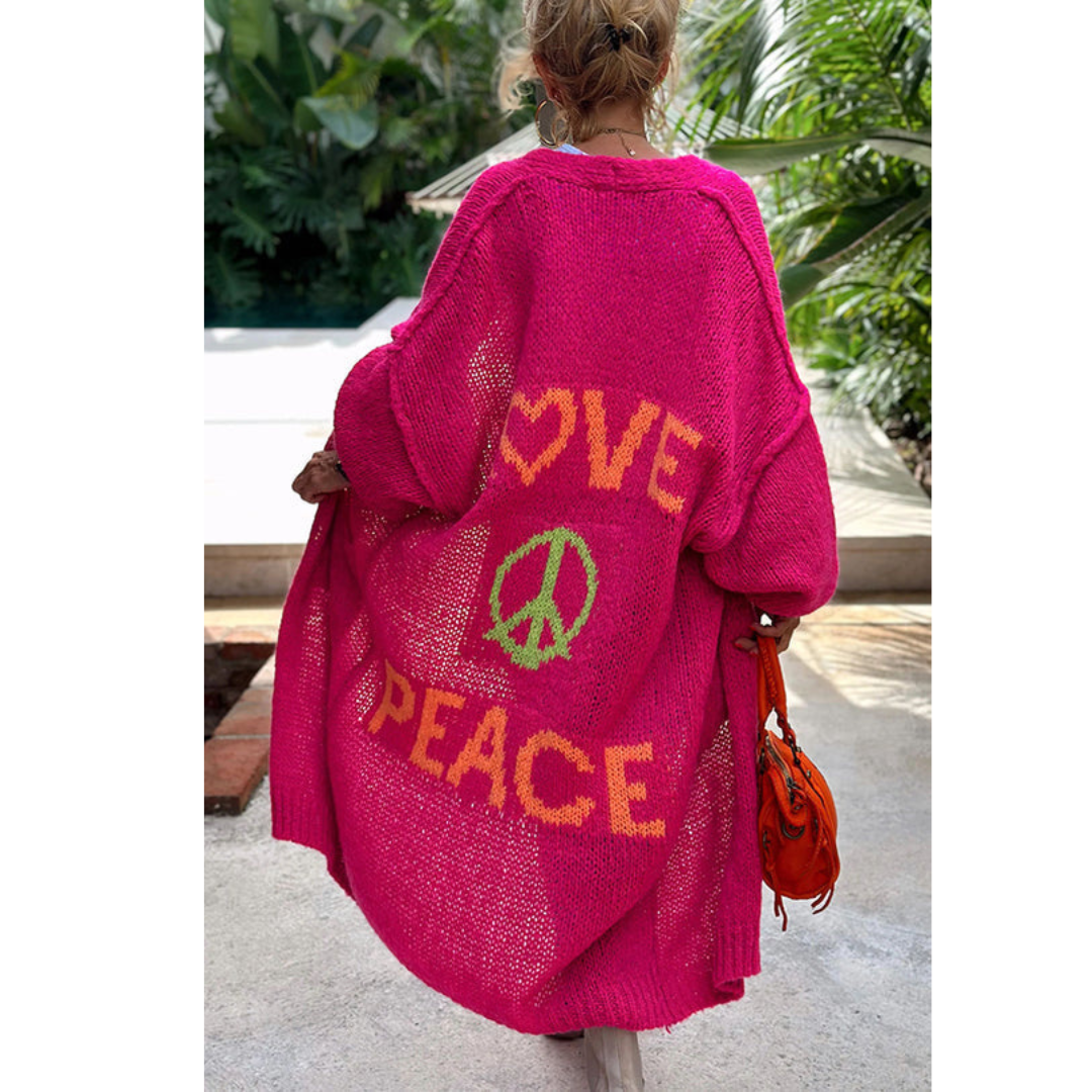 Stijlvolle peace cardigan dames - Ibiza