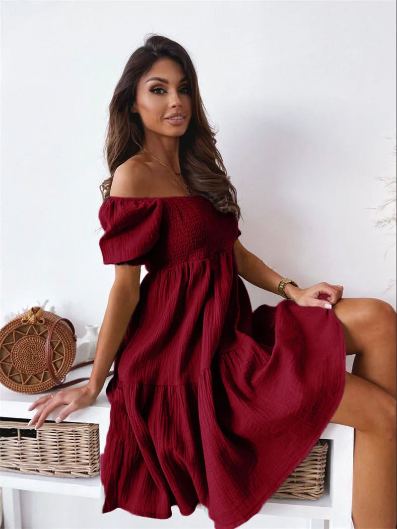 Elegante One-Shoulder Mini Jurk