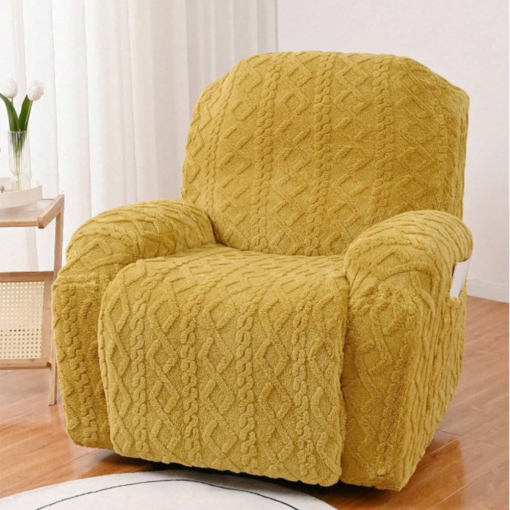 Zachte, antislip winterse pluche relaxfauteuilhoes