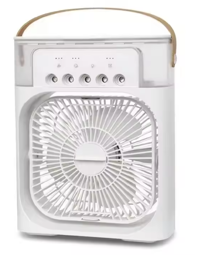 3-in-1 Draagbare USB Ventilator met Luchtbevochtiger en LED Nachtlamp