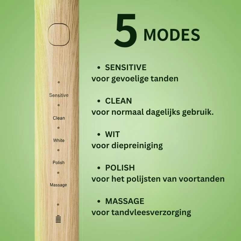 Duurzame Elektrische Tandenborstel met Bamboe Opzetkop