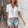 Kanten Dames Blouse met Korte Mouwen voor een Elegante Uitstraling