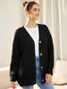 Oversized damesvest met V-hals en knoopsluiting - Aleen