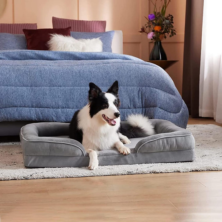 Orthopedisch Hondenbed met Traagschuim en Pluche Bekleding