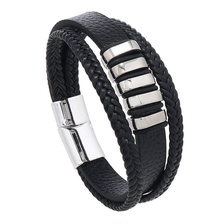 The Label - Stijlvolle lederen armband mannen
