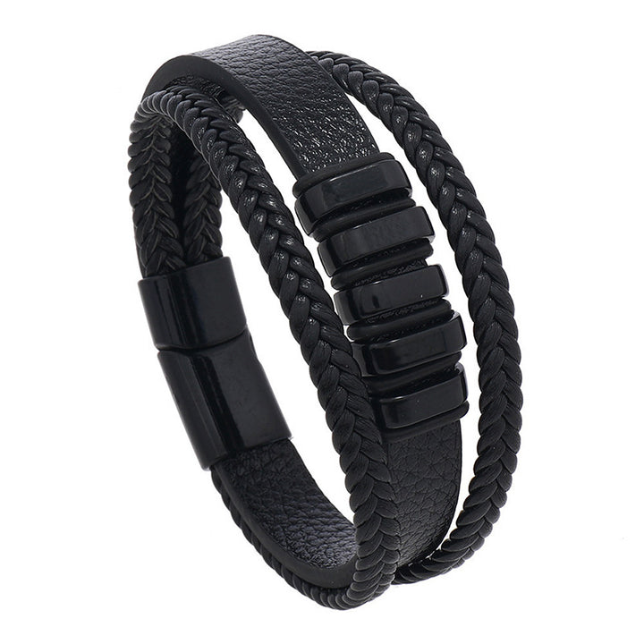 The Label - Stijlvolle lederen armband mannen