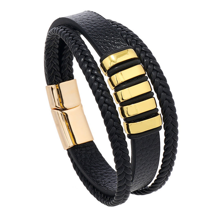 The Label - Stijlvolle lederen armband mannen