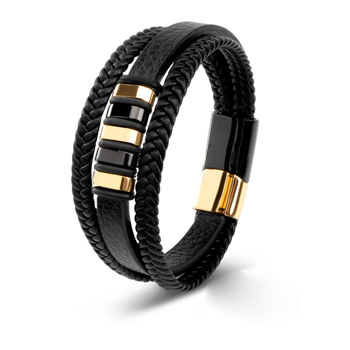 The Label - Stijlvolle lederen armband mannen