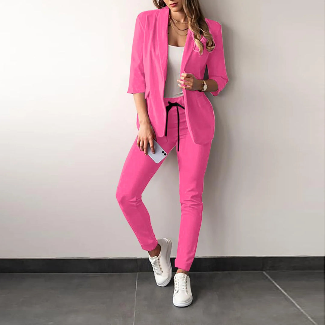 Dames Blazer Set met Slim Fit Broek